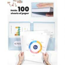3 Hole Poet Folders (6 Pa, Pastel Color), Plastic Poet Folders For 3 Ring Binder, 3-Hole Punched Folder With Poets, For S, Students, Teachers, Office Staff Variant 2 - Nhiều màu 2 - Xem 5