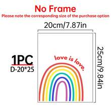 1/6 Stücke/Set LGBTQ+ Pride Leinwand Poster, Regenbogen-Themen Wandkunst Dekoration, lebendiges mehrfarbiges Design, mit den Zitaten "Happy Pride", "Love Is Love", "Love Is Never Wrong", Gleichberechtigung & Inklusion Heimdekoration, Gemälde, moderne Pride Month Wanddekoration, Wohnzimmer Schlafzimmer Apartment Ästhetik Ornament, minimalistischer Regenbogen-Muster, Innenraum Wandbehang Kunst, optional mit Rahmen - Mehrfarbig - Übersicht 15