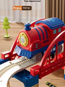 City Adventure Track Toy Set, Transformable Train & Car, Educational Electric Toy Car, Children's Birthday Gift - Multicolor - View 3