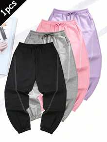 Women's New Fashion Casual Pants, Line Design, Loose Fit, Suitable For All Seasons, Outdoor Activities And Daily Wear, Perfect Gift For Girlfriend Sports - Black - View 3