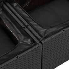 vidaXL Gartensofa-Set Mit Speicher 6 Pcs Schwarz Poly-Rattan - Schwarz - Übersicht 9