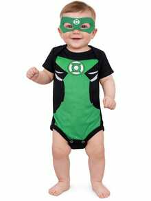 Body Lanterna Verde Personagem Super Herói Temático com Máscara Mesversario - Verde - Visão 6