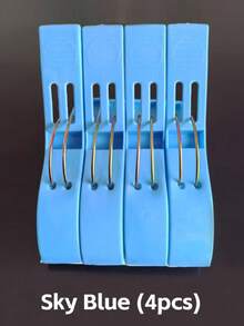 8pcs/4pcs Beach Towel Clips, Chair Clips, Plastic Clothes Hangers, Yellow/Blue/Green/Red Color - Multicolor - View 19