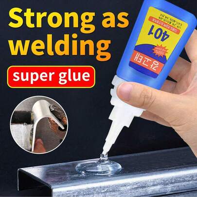 401 多用途强力胶 - 快速固化且耐候性强，适用于鞋子、皮革、橡胶、金属、玻璃维修、珠宝、工艺品、木工、家具维修、模型套件、电子产品和 DIY - 可瞬间粘合 ABS、PC 和硬塑料 - 精准涂抹头，15 秒快速固化