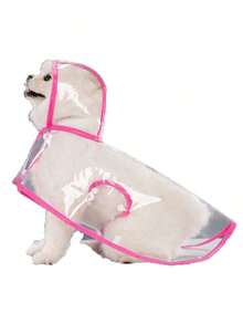 1pc Pet Raincoat, Waterproof And Windproof Pet Clothing For Dogs, Transparent Pet Dog Raincoat, Small Waterproof And Windproof Pet Clothing, Large Dog Raincoat - 粉色 - 查看 4