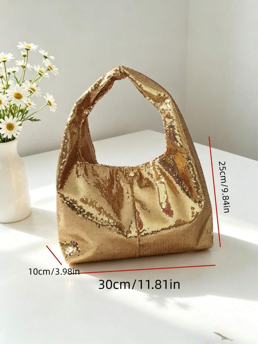 New Arrival Sequin Handbag | Niche Design Large Capacity Commuter Bag, Party & Clubbing Chic Shoulder Bag - Multicolor - View 1