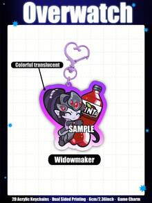 Overwatch Acrylic Keychain, 2D Acrylic Keychain Decoration For Bags/Cars, Game Fans, Student Backpacks, Classic Elements Keychain, Double-Sided Acrylic Keychain, Suitable As Gifts For Family, Friends, And Fans - Please Remove the Protective Film Before Use. - View 12