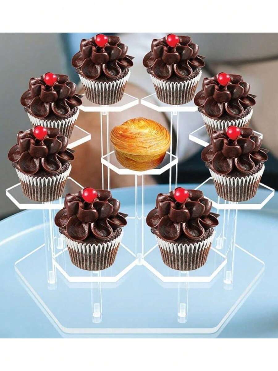 Transparent Acrylic Cake Stand, Wedding Party Birthday Dessert Display Holder, Baking Rack - Clear - View 1
