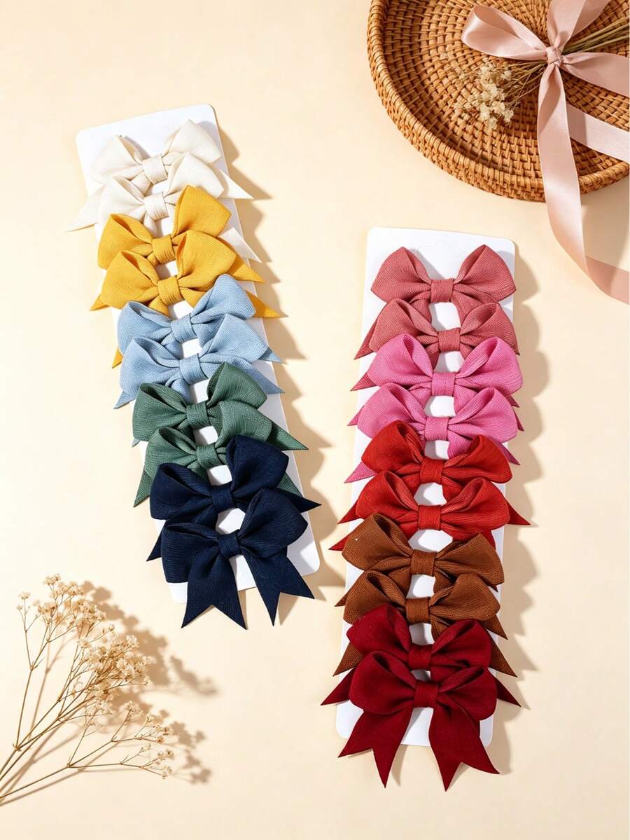20 piezas de pinzas para el cabello con moño para niñas y adolescentes, adecuadas para uso diario - Multicolor - Ver 1
