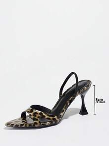 Women's High Heels, Suitable For Spring/Summer Nightclub, Party, Wedding, Outdoor Occasions. Fashionable High-End Stiletto Heels With Pointed Toe, Shiny Criss-Cross Straps, Mysterious Silver Gray Leopard Print Texture Material, Sexy And Elegant With Ankle Strap. Comfortable And Versatile For Any Formal Occasion. Silver Gray Leopard Print Color, Suitable For Women's Formal Wear And Daily Wear. - Silver Gray Leopard Print - View 4