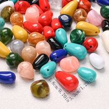 10pcs Vibrant Color Acrylic Beads, Random Colors, Smooth Stone-Like Texture With Gradient Patterns, Suitable For DIY Jewelry Making, Bracelets, Necklaces, Pens, Phone Charms, Bag Accessories, And Craft Projects - Multicolor - View 6