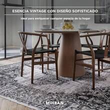 Mihran Alfombra para Sala Estilo Vintage Alfombras para Recamara Gris Decoración Hogar Versátil y Facil de Lavar Tapetes para Sala de Pelo Corto Sintetico 140X200 cm - Rombo de Indra - Ver 7