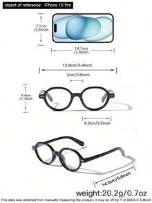 1pc Women's Casual Vintage Small Frame Oval Fashion Glasses, Suitable For Daily Reading, Outfit Matching, And Commuting - Multicolor - View 6