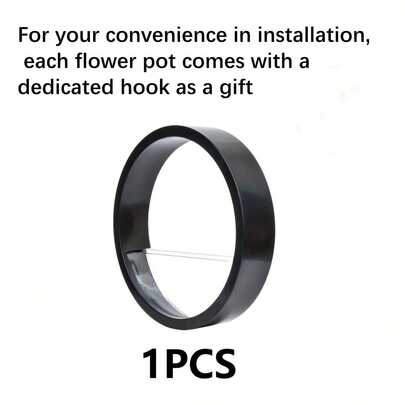 Round Wall-Mounted Planter - Indoor Minimalist Plastic Flower Pot With Accessory, Classic Style, For Succulents & Hydroponic Plants, Home & Balcony Decor