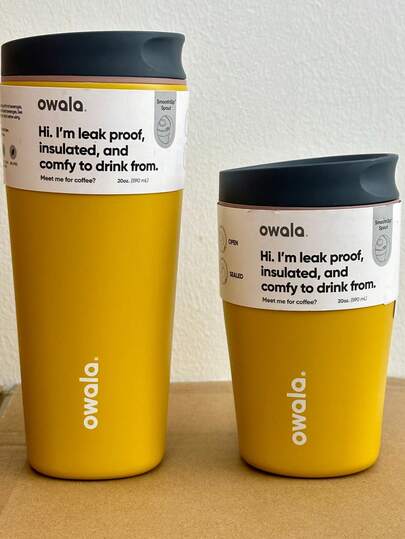  Cốc cà phê Owala 20oz/590ml màu vàng mù tạt sáng, cách nhiệt bằng thép không gỉ, hai lớp cách nhiệt chân không với nắp lật chống tràn, cốc giữ nhiệt tái sử dụng cho cà phê nóng, trà và đồ uống lạnh, thích hợp cho văn phòng, đi làm, ô tô, cắm trại, leo núi và sử dụng hàng ngày, món quà lý tưởng cho Lễ Phục Sinh, Ngày của Mẹ, Ngày của Cha, Lễ tốt nghiệp, Sinh nhật dành cho người yêu cà phê, nhân viên văn phòng và sinh viên, vật dụng thiết yếu để giữ nước hàng ngày cho mùa xuân và mùa hè.