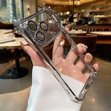 17 Pro Max、17、16、15、14、13、12、11 Pro Max Plus高級透明素材を使用スマホケース、電気メッキソフトフレーム、ハードアクリルバック、耐衝撃性ガラスレンズ保護付きき - ブラック - チェックする 10