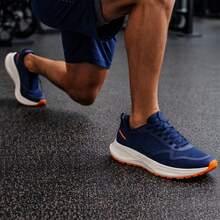 Men's Tennis Shoes For Gym, Walking, Training, Comfortable And Soft, Basic Original - Màu xanh hải quân - Xem 4