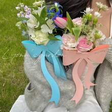 5pcs/Set Single Flower Box, Bouquet Handbag, Floral Art Box, Fairy Wand, Rose Bouquet Packaging Box With Bow - Gift Box - View 7