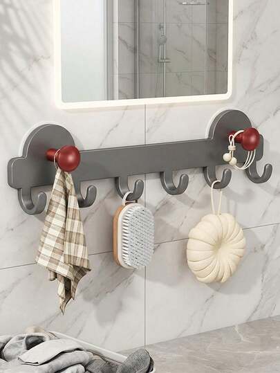1 Móc Treo Đồ & Giá Treo Khăn Không Cần Khoan - Treo Tường/Trên Cửa, Khả Năng Chịu Tải Cao. Tiết kiệm không gian và dễ lắp đặt. Lý tưởng để sắp xếp các phụ kiện phòng tắm; Thích hợp cho lối vào, phòng tắm và phòng ngủ.