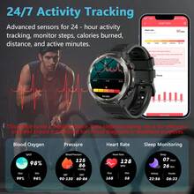 1.45" HD Touch Screen Smart Watch For Men With Flashlight, Bluetooth Call, SOS, Heart Rate, Sleep Monitoring, Pedometer, Calorie & Blood Pressure Tracking, 100-Day Battery Life, IP67 Waterproof, Ideal Gift - View 6
