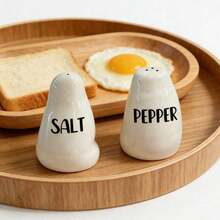 1 Set Handmade Asymmetrical Ceramic Salt & Pepper Shaker Set, Refillable, Modern Scandinavian Style, Suitable For Kitchen And Dining Table, Perfect Housewarming Or Wedding Gift - Multicolor - View 10