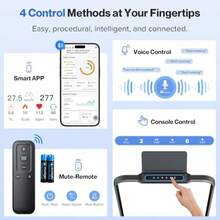 Foldable Treadmill With 10% Incline 4 In 1 Compact Walking Pad Treadmill With Handle Bar For Home Small Spaces 3.0HP Portable Quiet Under Desk Treadmills 350 LBS Capacity Smart APP LED Display - Black - View 6