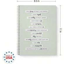 Positive Self Talk Notebook/ 8.5x 11 Journal/ 120 Wellness Tracking Pages/Durable Gloss Laminated Softcover/White Wire-O Binding/Made In USA - Positive Self Talk - View 2