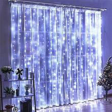 1 Set, White Lighting, 9.8ft X 9.8ft, Holiday LED Fairy Tale Decor Lights, 8 Curtain Light Modes, Battery Powered, Suitable For Christmas, Halloween, Bedroom, Window, Wedding, Party Decoration - Battery Box Curtain Light - View 6