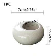 1 pièce Petit pot de fleurs, mini pot de pouce en céramique créatif, pot de fleurs de table d'intérieur de bureau, pot d'Evergreen, petit pot de fleurs de jardin extérieur, pot de plante en pot, pot de fleurs en céramique de décoration de bureau - Pot de fleurs de la taille d'un pouce - Voir 14