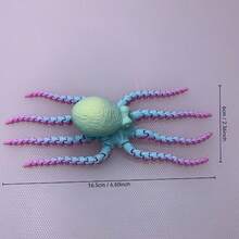 3D列印可動關節章魚烏賊模型，適用於水族館、玻璃纖維、海洋生物展示、海洋主題派對裝飾，適合居家裝飾、烏賊水槽裝飾，適合節日、生日送給朋友的理想禮物 - 彩色 - 查看 10