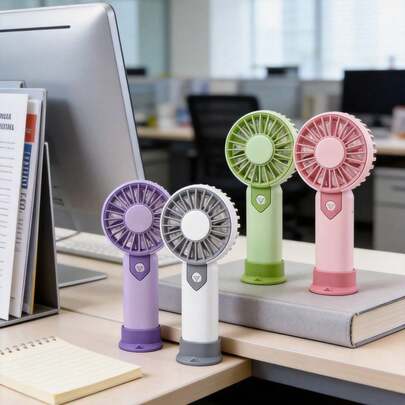 AOYI Portable Handheld Fan Rechargeable, Small Hand Fan 3 Adjustable Wind Speeds, 300mAh Battery Powered, Personal Fan For Eyelash Makeup, Home, Office, School, Classroom, Travel, Vacation, Work, Study, Apartment, Gift For Her, Him, Women, Husband
