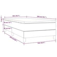 vidaXL Boxspringbett mit Matratze Hellgrau 100x200 cm Samt - Gris - Voir 10