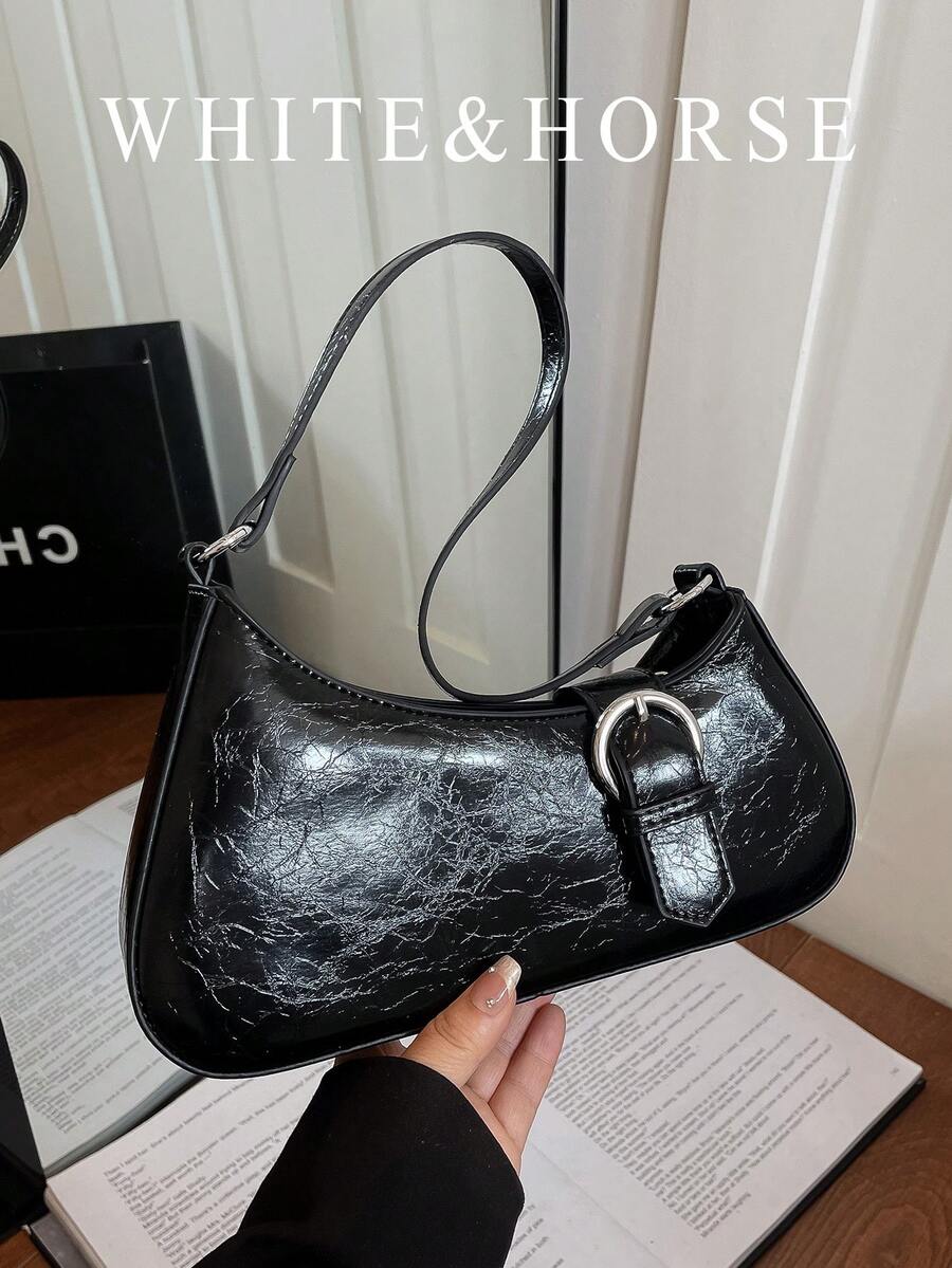 Summer New Arrival Fresh Underarm Bag For Women, Zipper Design, Elegant Vibe, Versatile Shoulder Bag - Black - View 1