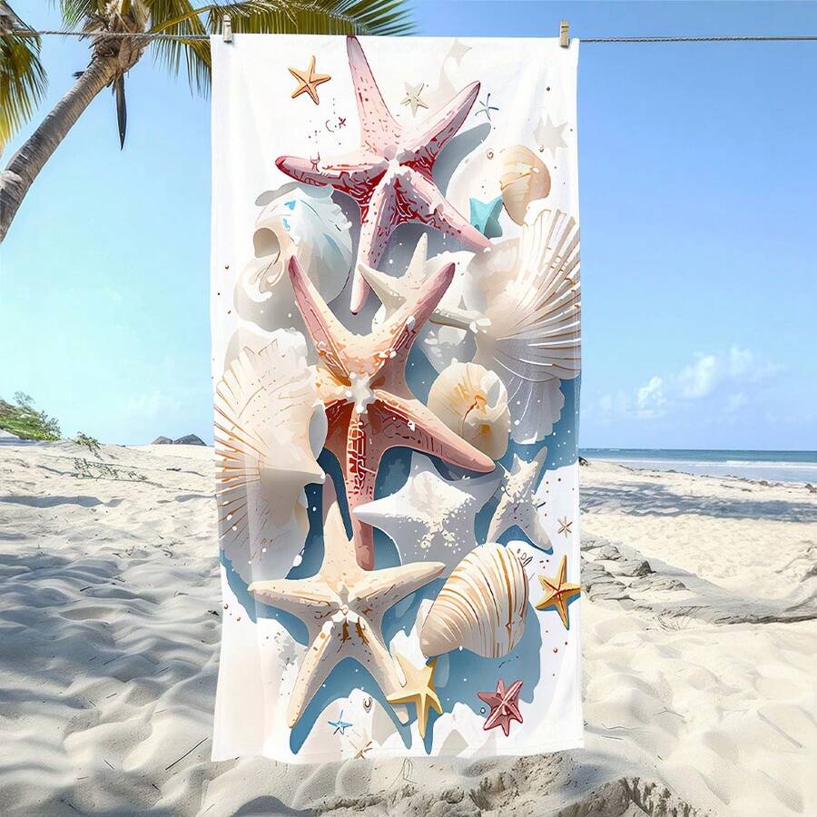 1条柔软水彩海星贝壳图案超强吸水超细纤维沙滩巾,适用于海滩、游泳池、露营、旅行、浴室、健身房、瑜伽等场合,极其舒适,时尚美观,超强吸水,轻便易携,防风防晒,夏季旅行防沙,浴室装饰佳品。错过这款超棒的沙滩巾,你一定会后悔,夏季必备! - 彩色 - 查看 1