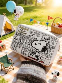SNOOPY Corduroy Mini Square Bag, Korean Minimalist Textured One Shoulder Crossbody Bag, Square Mini Shoulder Bag, Suitable For Spring, School - A - View 6