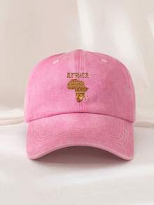 1pc Unisex Soft Top Baseball Cap, Casual Sun Hat, Washed Africa Map Print Curved Brim Dad Hat, Suitable For Daily Outing, Vacation, Travel,Beach,Festival - A - View 13