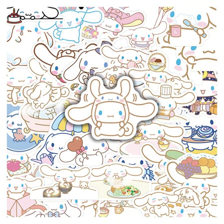 50片裝卡通貼紙組,肉桂貼紙、Cinna貼紙、CN貼紙、貼紙、派對禮物、防水貼紙,可用於書籍、日記本、手機殼、筆記型電腦、平板電腦、水瓶,適合作為節日或生日禮物、獎勵貼紙或禮物裝飾、老師獎勵 - 彩色 - 查看 1