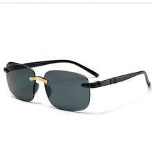 2副男士塑料无框复古时尚眼镜，适合日常通勤 - 彩色 - 查看 2