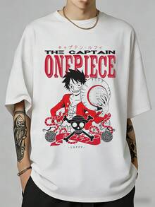 Men's Short-Sleeved Cotton T-Shirt With Captain Americas Graphic. - trắng - Xem 1