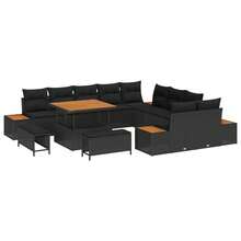 vidaXL Gartensofa-set 13 pcs Schwarz Poly-Rattan - Noir - Voir 2