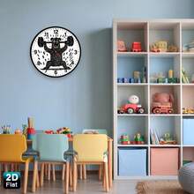1  Black Bear Fitness Wall Clock | Fun-Style Decorative Silent Wooden Wall Clock, Battery-Powered (AA Batteries Not Included), Perfect For Kitchens, Classrooms, Offices, Homes, Schools, Apartments, Ideal Gift (2D Design),Centro De Mesa,Furniture Living Room,Stuff For Bedroom,House Deocr,Home Deocr Living Room,Cucco,Furniture - A - View 4