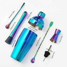 Set Shaker Boston Profesional 6 Buah, Set Shaker Koktail Stainless Steel Berbobot 25oz, Cocok untuk Bartender, Shaker Bar Baja, Alat Bar Penting - MultiWarna - View 12