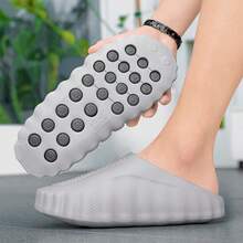 Dép lê massage thiết kế móc cài thời trang đa năng, đế mềm mại, thoải mái cho cả nam và nữ. - Sương mù xám xanh - Xem 4