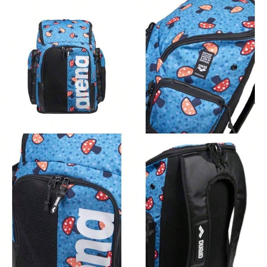 Arena Spiky III Mochila 45 Natación Atleta Deportes Gimnasio Mochila grande Equipo de Entrenamiento Bolsa de Natación para Hombres y Mujeres 45 Litros Ciruela/Rosa Neón - HONGOS - Ver 1