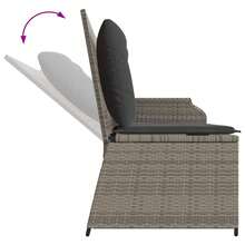 vidaXL Gartenbank Mit Kissen Grau Poly-Rattan - Grigio - Visualizzare 8