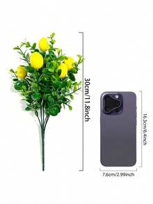 1/2pcs Artificial Lemon Flower Bouquet, 11.8 Inch Faux Eucalyptus Lemon Branches, Fake Lemons, Suitable For Home Decor, Tabletop Centerpiece, Kitchen Decor, Indoor/Outdoor Decoration, Spring/Summer, Valentine's Day, Holiday Party - Add Lemon - View 11