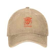 Clemson Tigers Logo 1965 Adjustable Lightweight Hat For Men And Women, Washable And Durable, Curved Brim, Casual Outdoor And Decorative, Retro Style, Comfortable For All Head Sizes - Màu Khaki - Xem 2