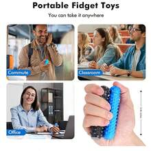 Spiky Grip Stress Relief Bar, Portable Textured Massage Roller With Spikes, Adult Anxiety Relief Sensory Fidget Toy, 3D Printed Spiky Tactile Toy - Multicolor - View 9