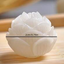 1/3/5 chiếc hạt trang trí hình hoa sen được khắc thủ công, dùng để tự làm trang sức, hạt trang trí hình hoa. - trắng - Xem 6