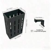 1 chậu trồng cây treo bể cá, giá đỡ cây nổi trong bể cá, giỏ trồng cây thủy canh, chất liệu polypropylene bền - Thích hợp cho cây Anubias và các loại cây thủy sinh khác. - màu đen - Xem 6